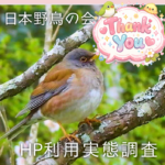 ご協力の御礼：「日本野鳥の会ひょうごHP利用実態調査」